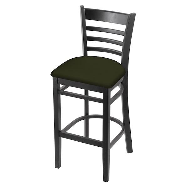 25" Counter Stool, Black Finish, Canter Pine Seat